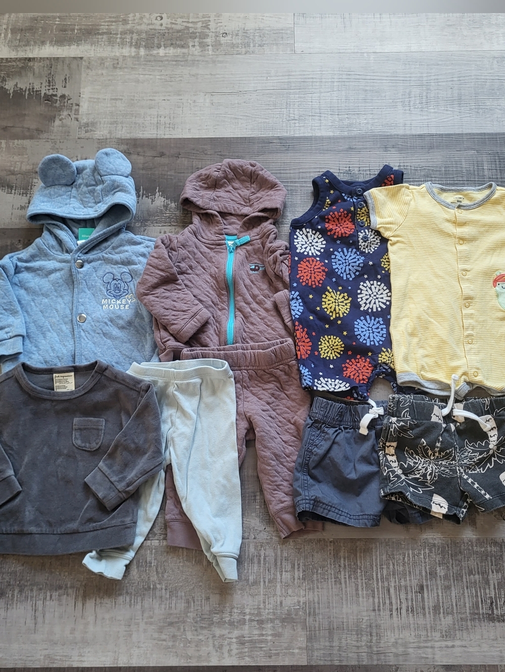 Baby Boy Clothing Lot 9 Months Pants Bodysuits Sweater Sets Shorts